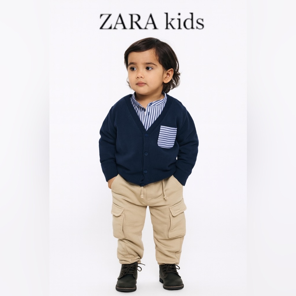 Zara Kids Beige Cargo Joggers